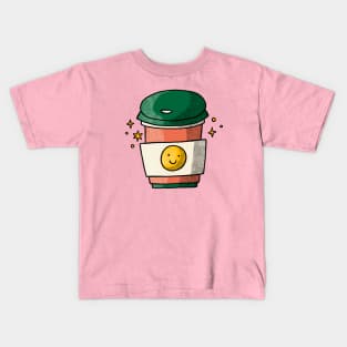 Smiley Coffee Cup Kids T-Shirt